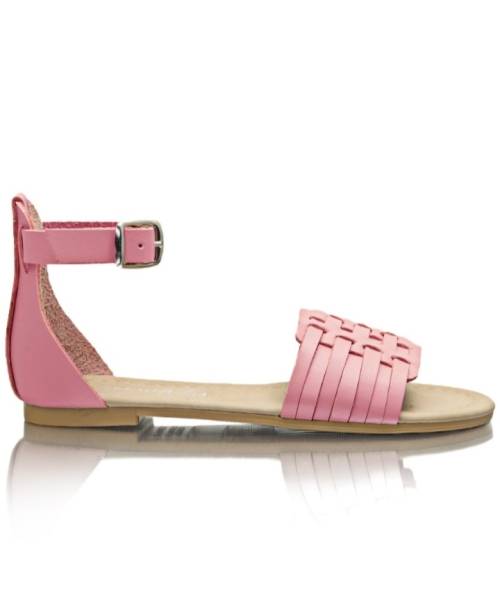 Girls Open Toe Leather Sandals - Mink- Size 13