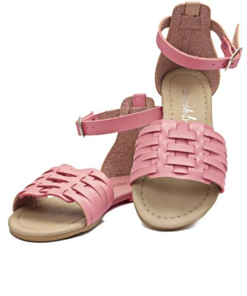 Girls Open Toe Leather Sandals - Mink- Size 13