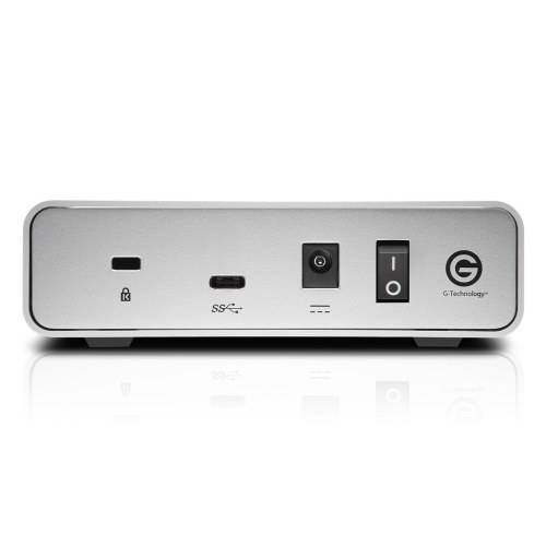 G-Technology 4TB G-DRIVE with USB-C Desktop External Hard Drive, Silver.