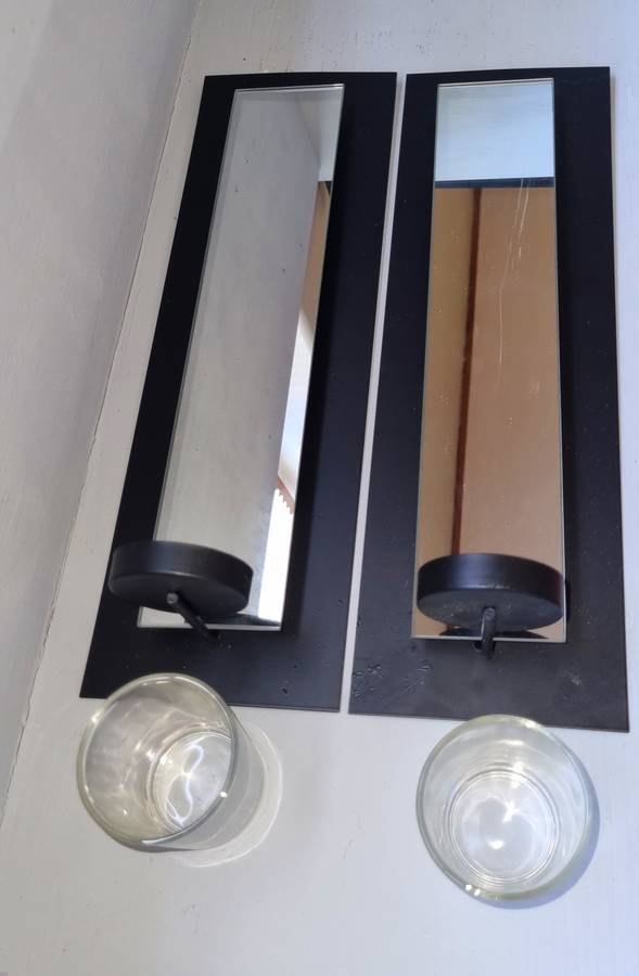 Wall mounted candle holders with mirrors