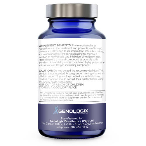 Genologix - Pterostilbene - 200mg - 30 Capsules (SA STOCK)