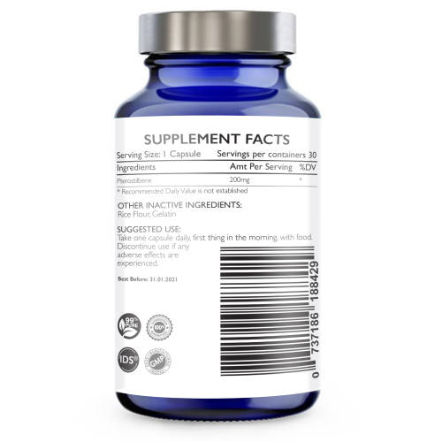 Genologix - Pterostilbene - 200mg - 30 Capsules (SA STOCK)