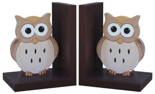 Wooden Brown Owl Bookends