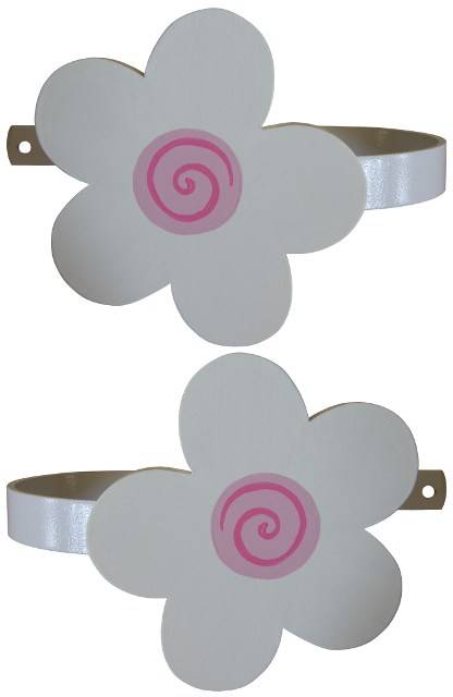 White & Pink Flower Curtain Tiebacks