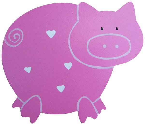 Wooden Funky Pig Cut-Out / Small