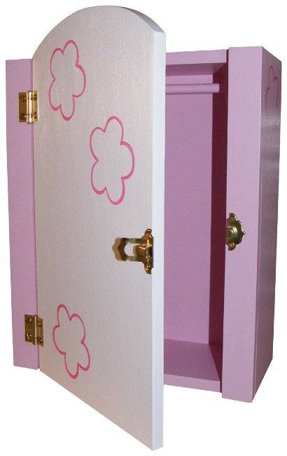 Wooden Deluxe Barbie Bedroom Closet / Pink & White
