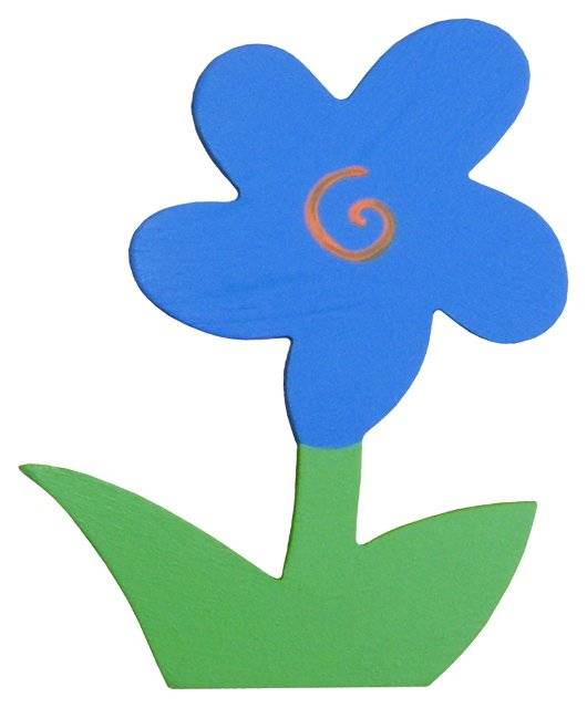 Funky Flower with Leaves Cut-Out / Blue
