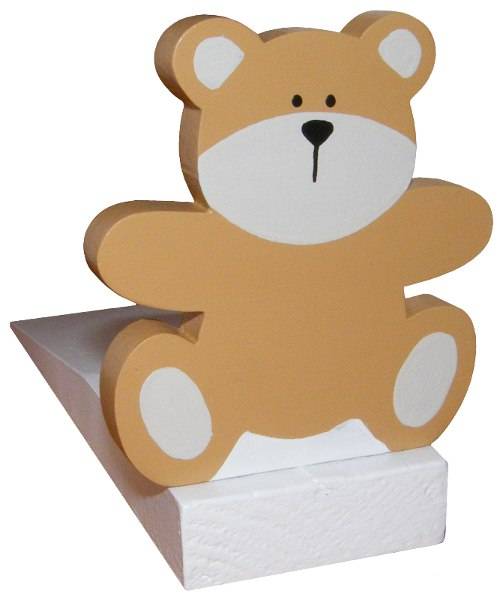 Wooden Teddy Doorstop / Suede