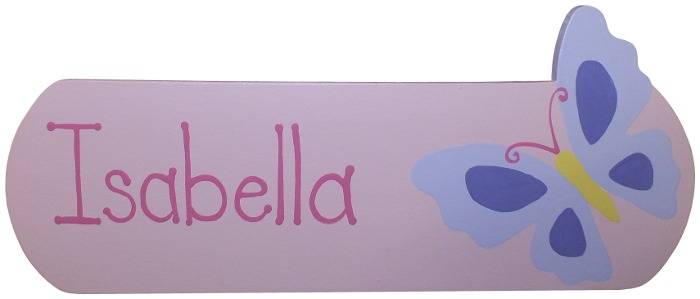 Personalised Name Plaque / Pink & Lilac Butterfly
