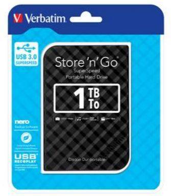 NEW Portable 1TB Verbatim 2.5" USB 3.0 Hard Drive