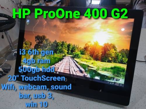 HP ALL IN ONE - 20` TOUCH SCREEN PC - i3 6th gen + 4gb + 500gb