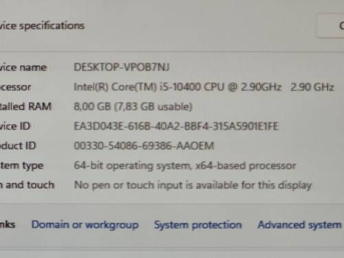 i5 10th gen Tower -8gb - 240gb ssd