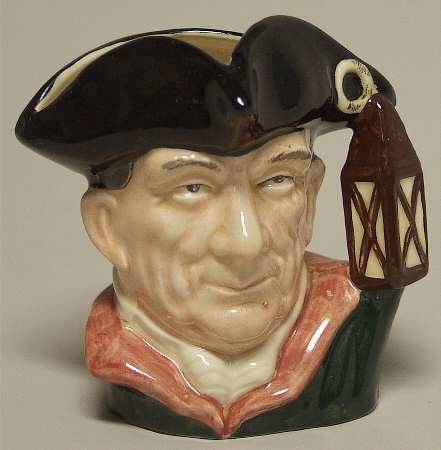 Royal Doulton Character Toby Jug*NIGHT WATCHMAN VERY COLLECTABLE*D6576 WILLIAMSBURG CIVIL WAR 9.5CM
