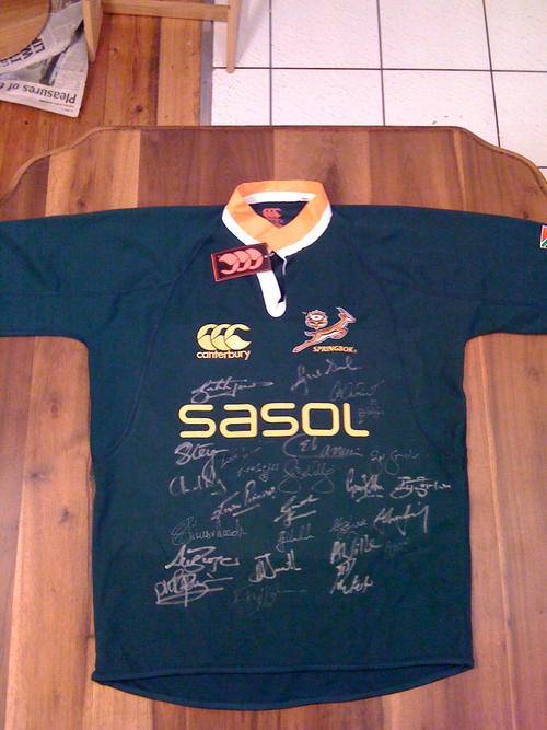 Official Springbok Rugby Jersey signed by 2007 Team
