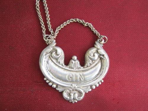 Silver plate decanter lable