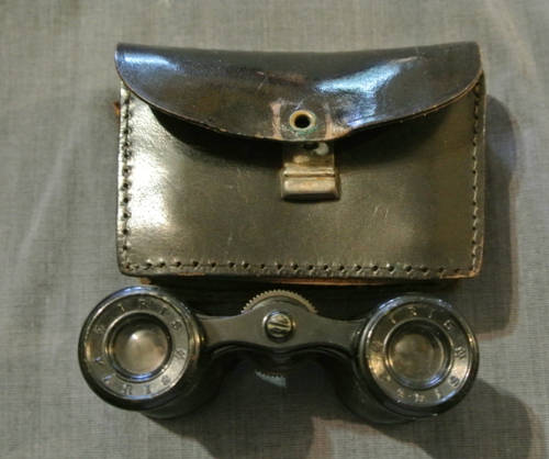 antique opera glass with leather case