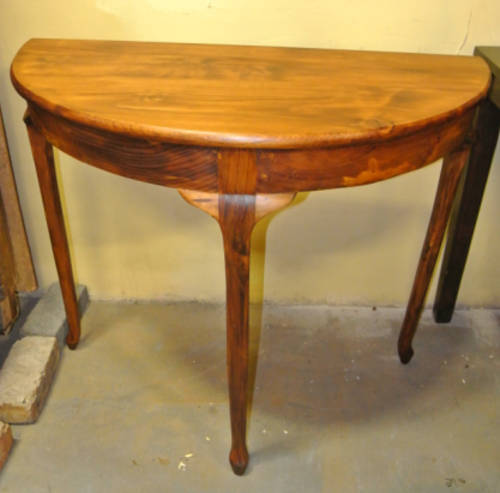 pine half moon table