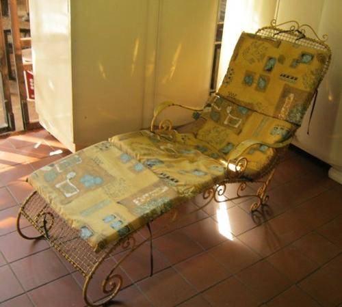 antique wrought iron pool lounger (a)