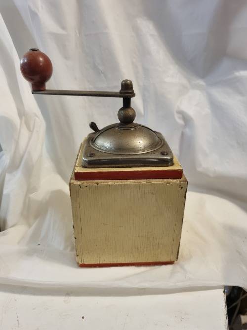 Wooden antique coffee grinder