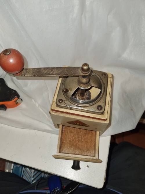 Wooden antique coffee grinder