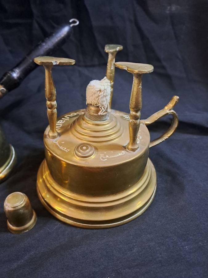 Brass Turkish coffee pot and stand