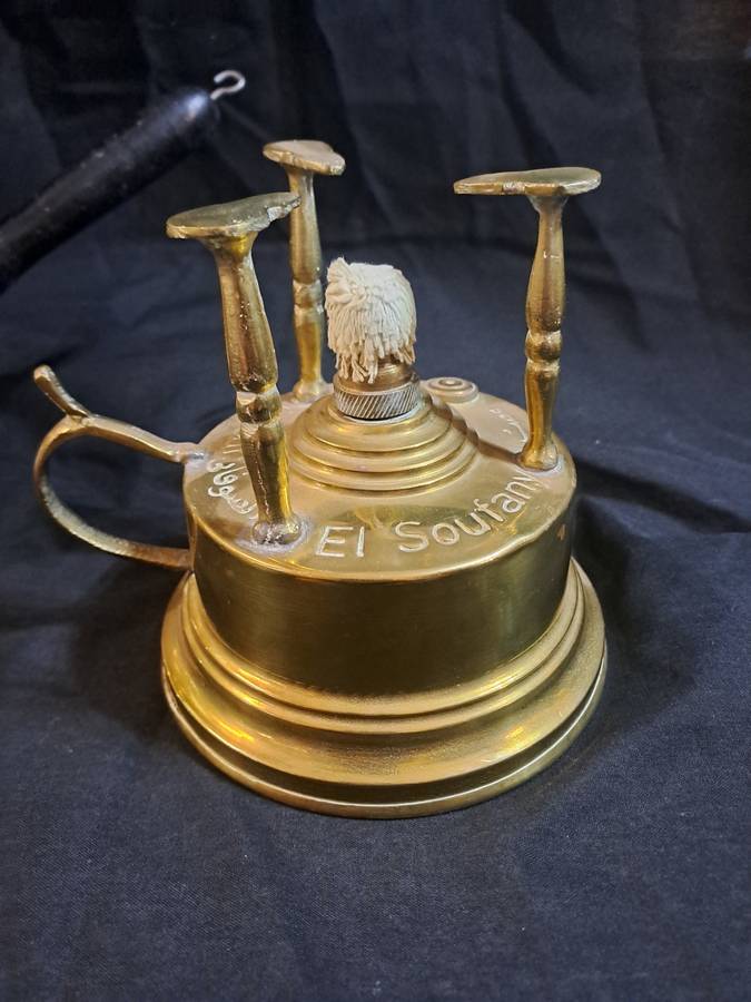 Brass Turkish coffee pot and stand