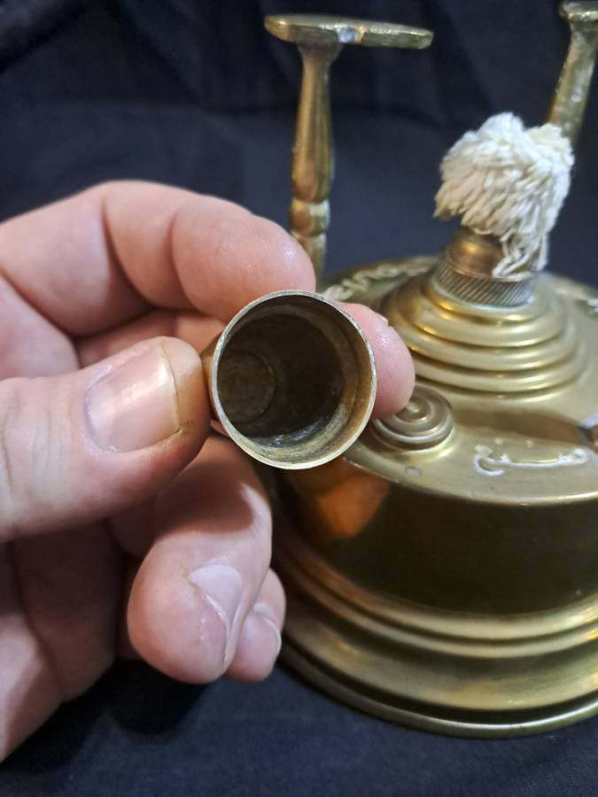 Brass Turkish coffee pot and stand