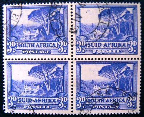UNION OF SOUTH AFRICA  -  BLOCK OF TWO PAIRS USED  -  3d