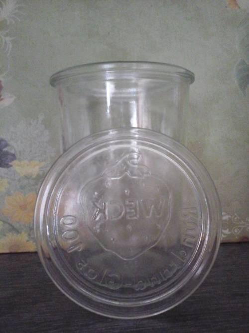 VINTAGE 'WECK RUND RAND GLASS 100' CANNING/STORAGE JAR