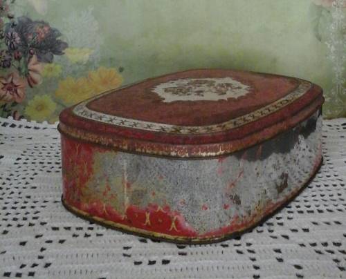 VINTAGE EMBOSSED ROSE TIN