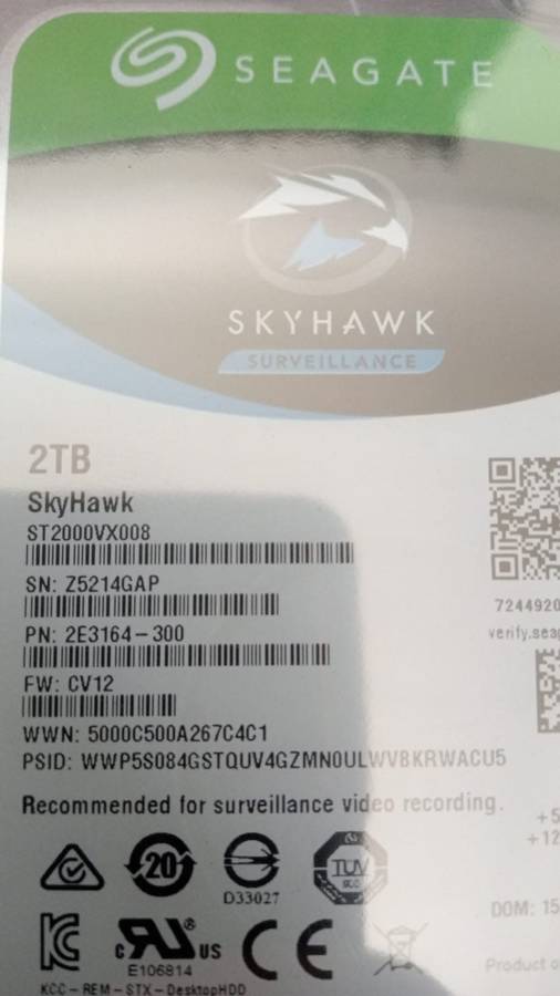 Seagate Skyhawk 2TB HDD
