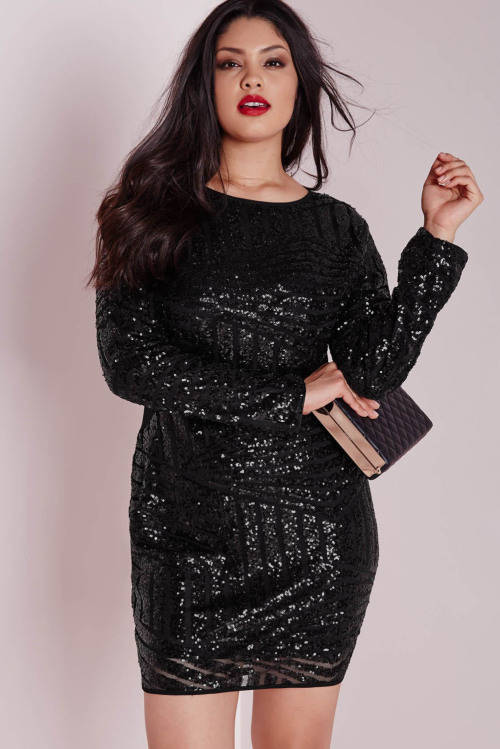 **PLUS SIZE** STUNNING ALL OVER SEQUIN DETAIL MINI DRESS