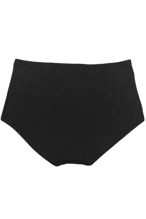 TRENDY BLACK HIGH WAIST BIKINI BOTTOM