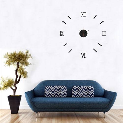DIY 3D Roman Numeral Digital Wall Clock Mirror Acrylic
