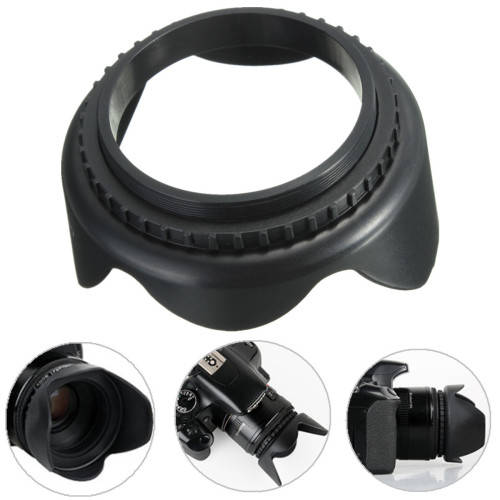 58mm Petal Flower Lens Hood For Canon 700D 100D 650D 600D 550D 1200D 1100D Black