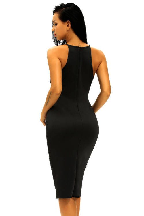 STUNNING EMBROIDERED LACE TOP DETAIL MIDI DRESS