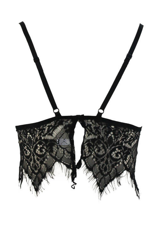 Black Eyelash Lace Bra Lingerie Top