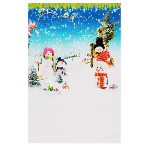 Snowman Christmas Tree Flower Photography Background Backdrop
