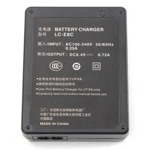 LC-E8C Battery Charger AC Power Cord for Canon 550D 600D 650D 700D EOS 550D Rebel T2i Camera