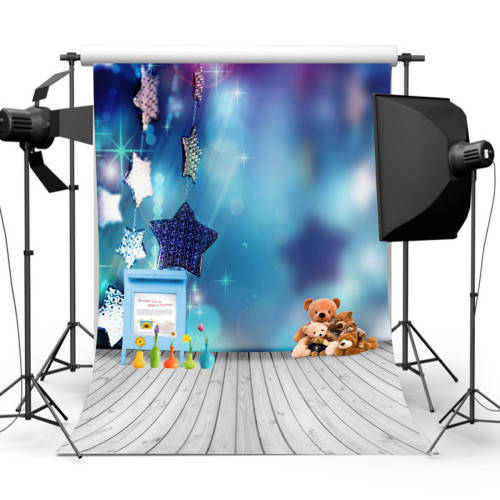 Vinyl Blue Baby Bear Children Kids Photography background Backdrop Studio Equipment