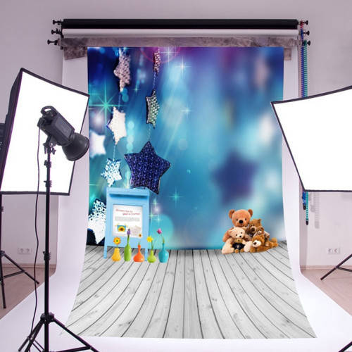 Vinyl Blue Baby Bear Children Kids Photography background Backdrop Studio Equipment