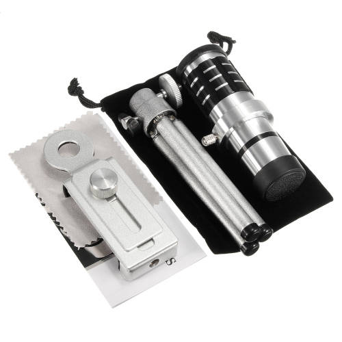 Universal 12X Zoom Camera Telephoto Telescope Lens And Mount Tripod For Cell Phone Smart Phone