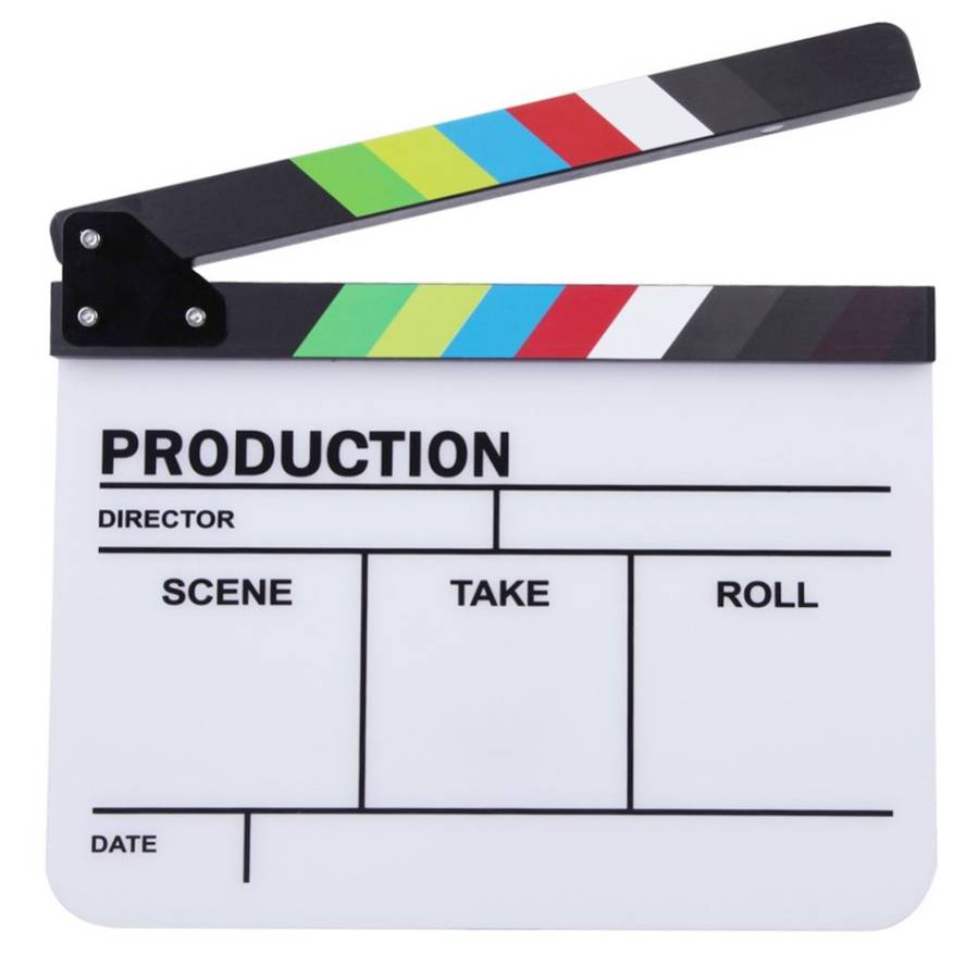 Clapperboard TV Film Movie Clapper Board Handmade Colorful Erase Director Cut Prop