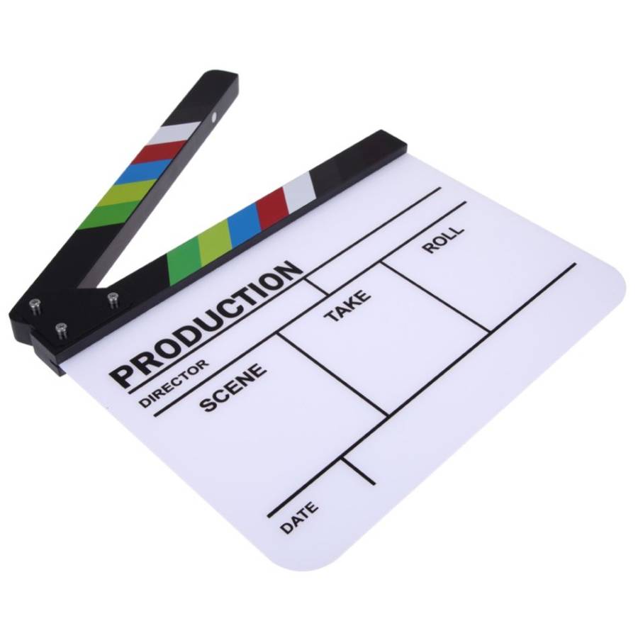 Clapperboard TV Film Movie Clapper Board Handmade Colorful Erase Director Cut Prop