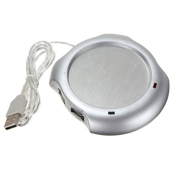 4 USB Hub & Coffee Tea Beverage Cup Mug Warmer Heater