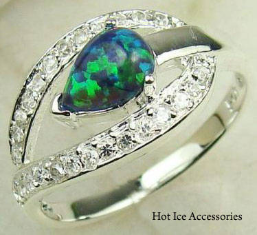 **INTERNATIONAL POSTAGE** HALLMARKED 925 STERLING SILVER SIMULATED FIRE OPAL RING