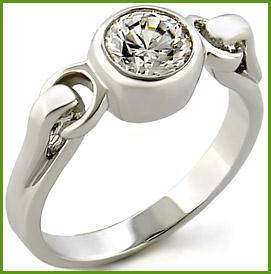 **INTERNATIONAL POSTAGE** 18K WHITE GOLD PLATED SIMULATED DIAMOND RING