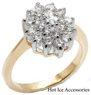 **INTERNATIONAL SHIPPING** 18K YELLOW GOLD PLATED SIMULATED DIAMOND RING*NO COMBINED SHIPPING