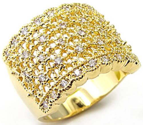 **INTERNATIONAL SHIPPING** 18K YELLOW GOLD PLATED SIMULATED DIAMOND RING*NO COMBINED SHIPPING