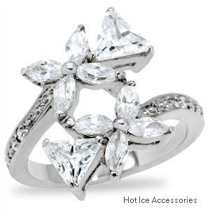 **INTERNATIONAL POSTAGE**STAINLESS STEEL SIMULATED DIAMOND RING
